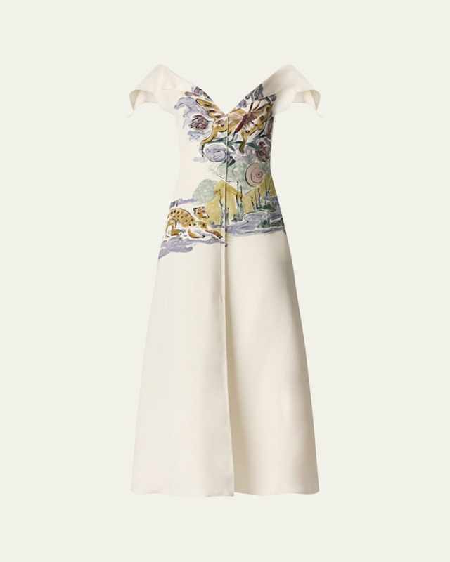 Jophee Drape Cap-Sleeve Maxi Dress